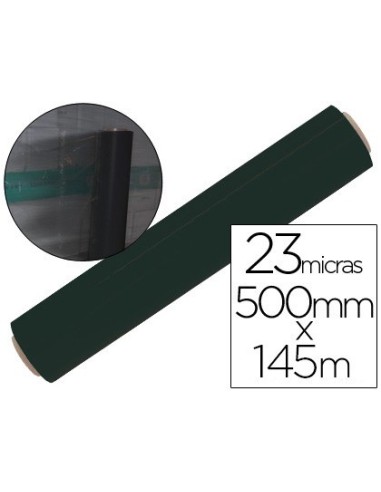 FILM EXTENSIBLE MANUAL BOBINA ANCHO 500 MM. 250MT 23MICRAS NEGRO