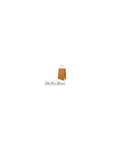 BOLSA KRAFT RECICLADO ASA RETORCIDA LISO NATURAL S 240X100X320MM BOLSA KRAFT RECICLADO ASA RETORCIDA LISO NATURAL S 240X100X320MM
