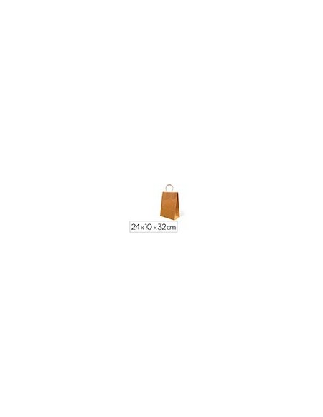 BOLSA KRAFT RECICLADO ASA RETORCIDA LISO NATURAL S 240X100X320MM BOLSA KRAFT RECICLADO ASA RETORCIDA LISO NATURAL S 240X100X320MM