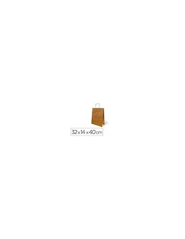 BOLSA KRAFT RECICLADO ASA RETORCIDA LISO NATURAL L 320X140X400MM BOLSA KRAFT RECICLADO ASA RETORCIDA LISO NATURAL L 320X140X400MM