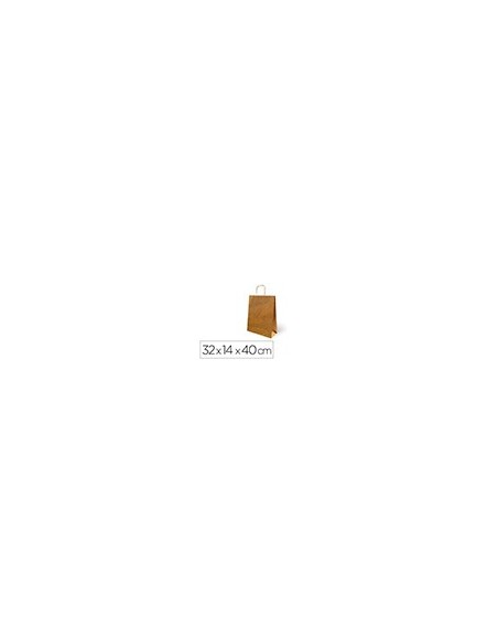 BOLSA KRAFT RECICLADO ASA RETORCIDA LISO NATURAL L 320X140X400MM BOLSA KRAFT RECICLADO ASA RETORCIDA LISO NATURAL L 320X140X400MM