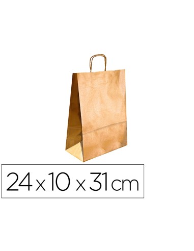 BOLSA KRAFT Q-CONNECT ORO ASA RETORCIDA  240X100X310  MM