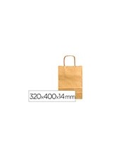BOLSA PAPEL Q-CON.KRAFT ORO L ASA RETORCIDA 320X400X14MM 2