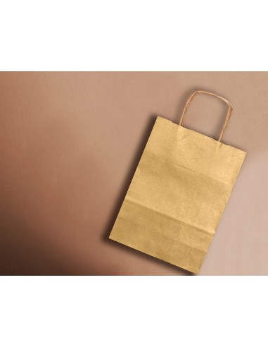 BOLSA PAPEL Q-CON.KRAFT ORO L ASA RETORCIDA 320X400X14MM BOLSA PAPEL Q-CON.KRAFT ORO L ASA RETORCIDA 320X400X14MM