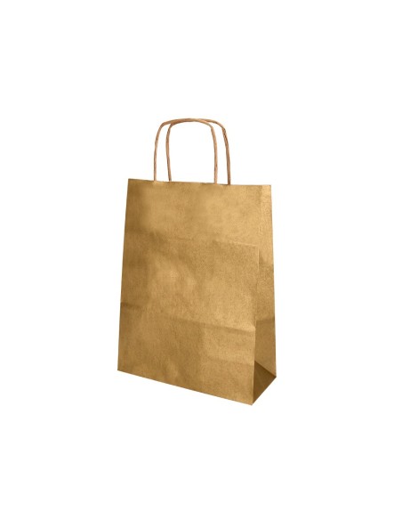 BOLSA PAPEL Q-CON.KRAFT ORO L ASA RETORCIDA 320X400X14MM BOLSA PAPEL Q-CON.KRAFT ORO L ASA RETORCIDA 320X400X14MM