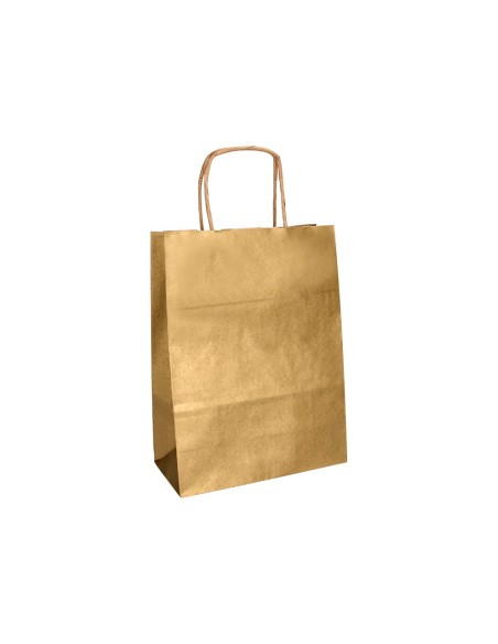 BOLSA PAPEL Q-CON.KRAFT ORO L ASA RETORCIDA 320X400X14MM BOLSA PAPEL Q-CON.KRAFT ORO L ASA RETORCIDA 320X400X14MM