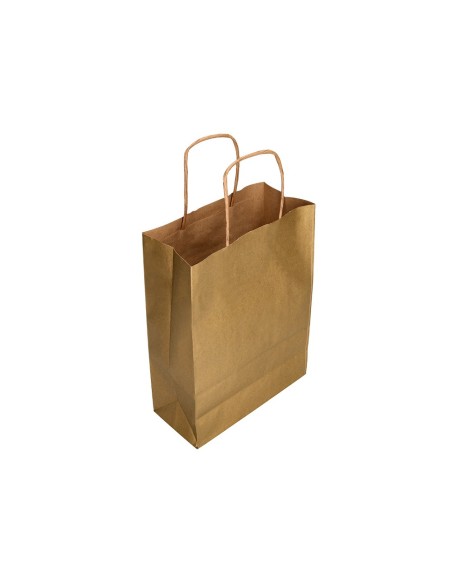 BOLSA PAPEL Q-CON.KRAFT ORO L ASA RETORCIDA 320X400X14MM BOLSA PAPEL Q-CON.KRAFT ORO L ASA RETORCIDA 320X400X14MM