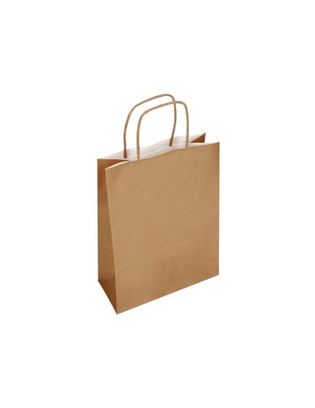 BOLSA PAPEL Q-CON.CELULOSA NATURAL LISO L ASA RETORCIDA 320X400X14MM BOLSA PAPEL Q-CON.CELULOSA NATURAL LISO L ASA RETORCIDA 320X400X14MM