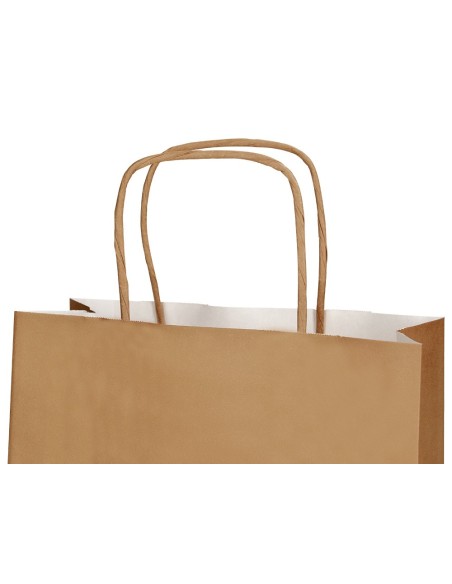 BOLSA PAPEL Q-CON.CELULOSA NATURAL LISO L ASA RETORCIDA 320X400X14MM BOLSA PAPEL Q-CON.CELULOSA NATURAL LISO L ASA RETORCIDA 320X400X14MM