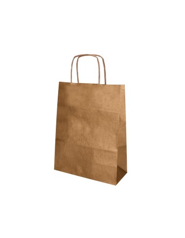 BOLSA PAPEL Q-CON.KRAFT NATURAL LISO XS ASA RETORCIDA 180X240X80MM BOLSA PAPEL Q-CON.KRAFT NATURAL LISO XS ASA RETORCIDA 180X240X80MM