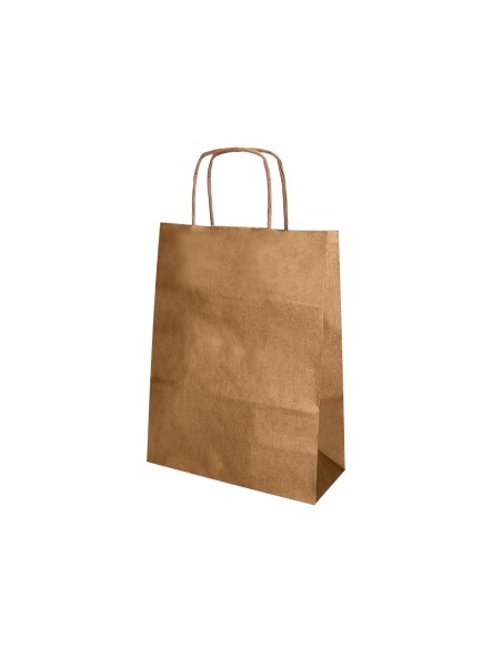 BOLSA PAPEL Q-CON.KRAFT NATURAL LISO XS ASA RETORCIDA 180X240X80MM BOLSA PAPEL Q-CON.KRAFT NATURAL LISO XS ASA RETORCIDA 180X240X80MM