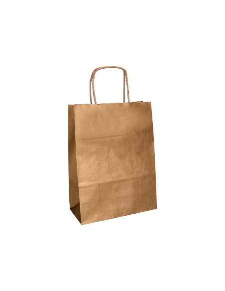 BOLSA PAPEL Q-CON.KRAFT NATURAL LISO XS ASA RETORCIDA 180X240X80MM BOLSA PAPEL Q-CON.KRAFT NATURAL LISO XS ASA RETORCIDA 180X240X80MM