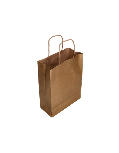 BOLSA PAPEL Q-CON.KRAFT NATURAL LISO XS ASA RETORCIDA 180X240X80MM BOLSA PAPEL Q-CON.KRAFT NATURAL LISO XS ASA RETORCIDA 180X240X80MM
