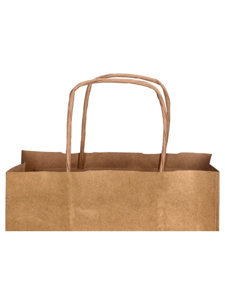 BOLSA PAPEL Q-CON.KRAFT NATURAL LISO XS ASA RETORCIDA 180X240X80MM BOLSA PAPEL Q-CON.KRAFT NATURAL LISO XS ASA RETORCIDA 180X240X80MM