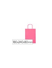 BOLSA PAPEL Q-CON.CELULOSA ROSA XS ASA RETORCIDA 180X240X80MM 2