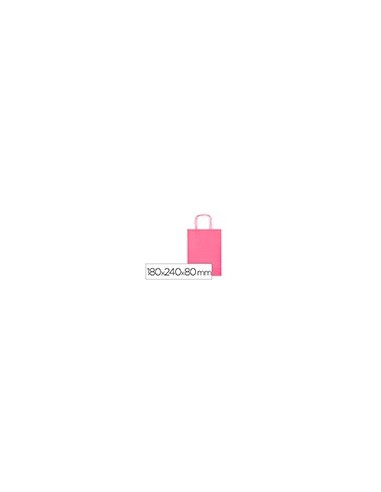 BOLSA PAPEL Q-CON.CELULOSA ROSA XS ASA RETORCIDA 180X240X80MM BOLSA PAPEL Q-CON.CELULOSA ROSA XS ASA RETORCIDA 180X240X80MM
