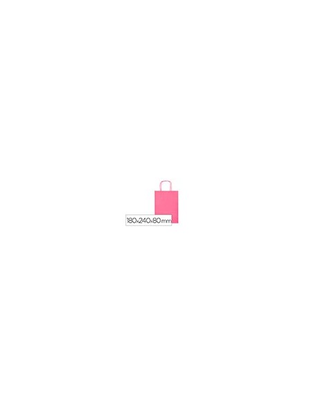 BOLSA PAPEL Q-CON.CELULOSA ROSA XS ASA RETORCIDA 180X240X80MM BOLSA PAPEL Q-CON.CELULOSA ROSA XS ASA RETORCIDA 180X240X80MM