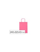 BOLSA PAPEL Q-CON.CELULOSA ROSA S ASA RETORCIDA 240X320X10MM 2