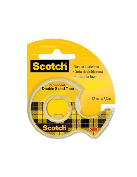 CINTA ADH. SCOTCH 136-D DOS CARAS 6,3 MT X 12 MM EN PORTARROLLOS