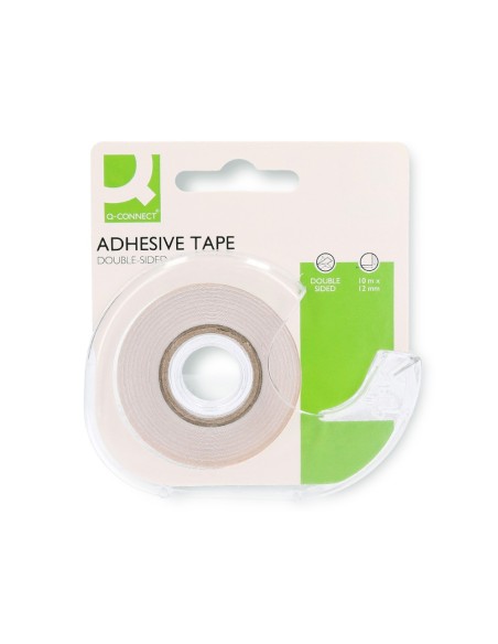 CINTA ADHESIVA Q-CON.DOBLE CARA 10 MT X 12 MM PORTARROLLOS