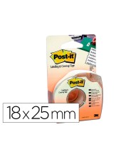 CINTA ADH. POST-IT 18X25MM 6 L PORTARROLLOS OCULTAR ETIQUETAR