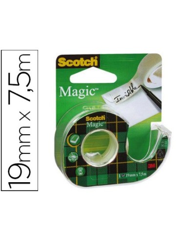 CINTA ADH. SCOTCH MAGIC INVISIBLE 7,5X19 MM EN PORTARROLLO