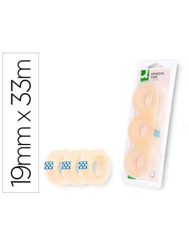 CINTA ADHESIVA Q-CONNECT 33 MT X 19 MM -BLISTER 3