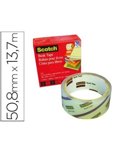 CINTA ADHESIVA SCOTCH 845 BOOK TAPE 50,8MMX13,7 MT