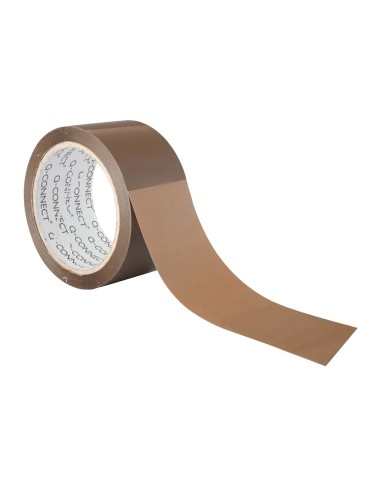 CINTA EMBALAR ADHESIVA Q-CONNECT PP HAVANA 100 MT X 50 MM