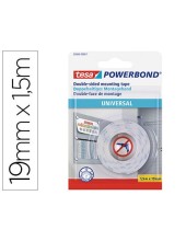 CINTA ADH.TESA DOBLE CARA POWERBOND UNIVERSAL USO INTERIOR 1,5MX19MM