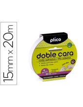 CINTA ADHESIVA PLICO DOBLE CARA 15MM X 20MT