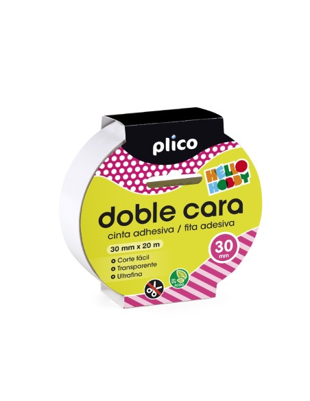 CINTA ADHESIVA PLICO DOBLE CARA 30MM X 20M 13320**11902079