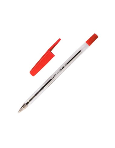BOLIGRAFO TRANSPARENTE Q-CON ROJO MEDIO KF26041 BOLIGRAFO TRANSPARENTE Q-CON ROJO MEDIO KF26041