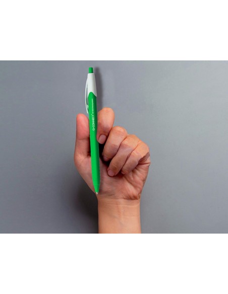 BOLIGRAFO Q-CON.RETRACTIL KF14625 BIODEGRADABLE VE. TINTA AZ.