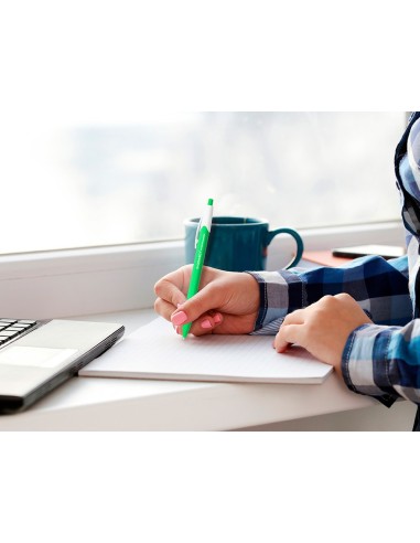 BOLIGRAFO Q-CON.RETRACTIL KF14625 BIODEGRADABLE VE. TINTA AZ.