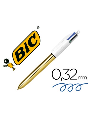 BOLIGRAFO BIC 4 SHINE ORO PUNTA 1MM