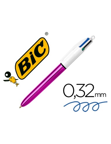 BOLIGRAFO BIC 4 SHINE MORADO 1MM