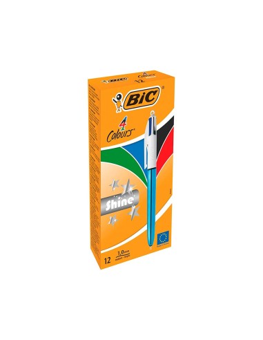 BOLIGRAFO BIC 4 SHINE AZ. 1MM