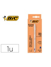 BOLIGRAFO BIC CRISTAL RENEW TINTA AZ. CUERPO AL.MATE MAS 2 RECAMBIOS