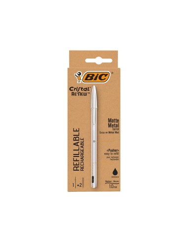BOLIGRAFO BIC CRISTAL RENEW TINTA NG. PK.DE 1 UNIDAD+2 RECAMBIOS