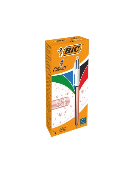 BOLIGRAFO BIC 4 SHINE ORO ROSA 1MM