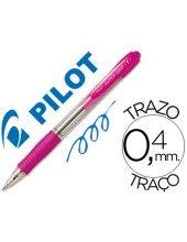 BOLIGRAFO PILOT SUPER GRIP ROSA RETR.-SUJECION CAUCHO BASE ACEITE