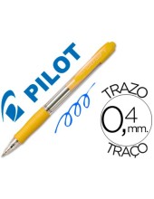 BOLIGRAFO PILOT SUPER GRIP AMARILLO RETR.-SUJECION CAUCHO BASE ACEITE