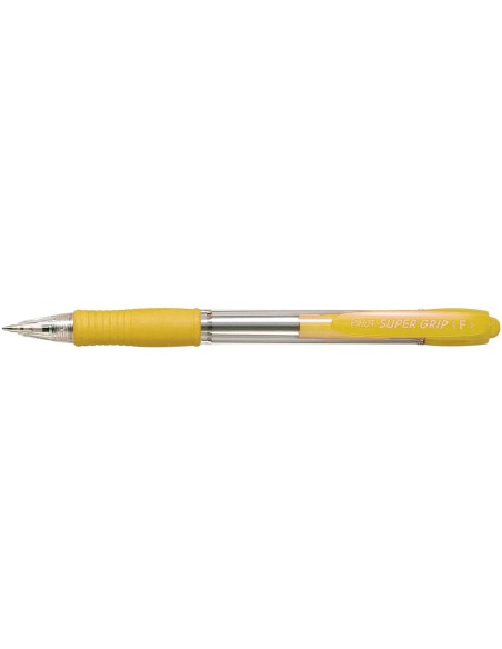 BOLIGRAFO PILOT SUPER GRIP AMARILLO RETR.-SUJECION CAUCHO BASE ACEITE