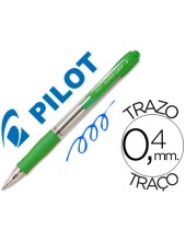 BOLIGRAFO PILOT SUPER GRIP VER CLARO RETR.-SUJECION CAUCHO BASE ACEIT