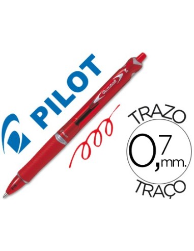 BOLIGRAFO PILOT ACROBALL ROJO TINTA ACEITE PUNTA BOLA 1,0MM RETR.