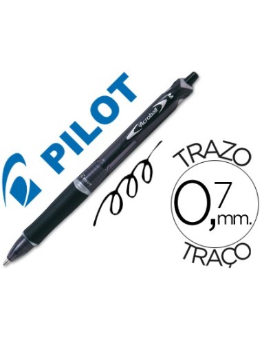 BOLIGRAFO PILOT ACROBALL NEGRO TINTA ACEITE PUNTA BOLA 1,0MM RETR.