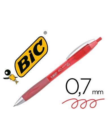 BOLIGRAFO BIC ATLANTIS ROJO  RETRACTIL TINTA GEL PUNTA 1 MM