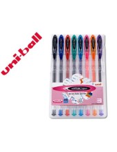 BOLIGRAFO UNI BALL UM-120 SIGNO 0,7 MM TINTA GEL ESTUCHE 8 COL