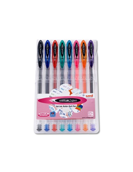 BOLIGRAFO UNI BALL UM-120 SIGNO 0,7 MM TINTA GEL ESTUCHE 8 COL